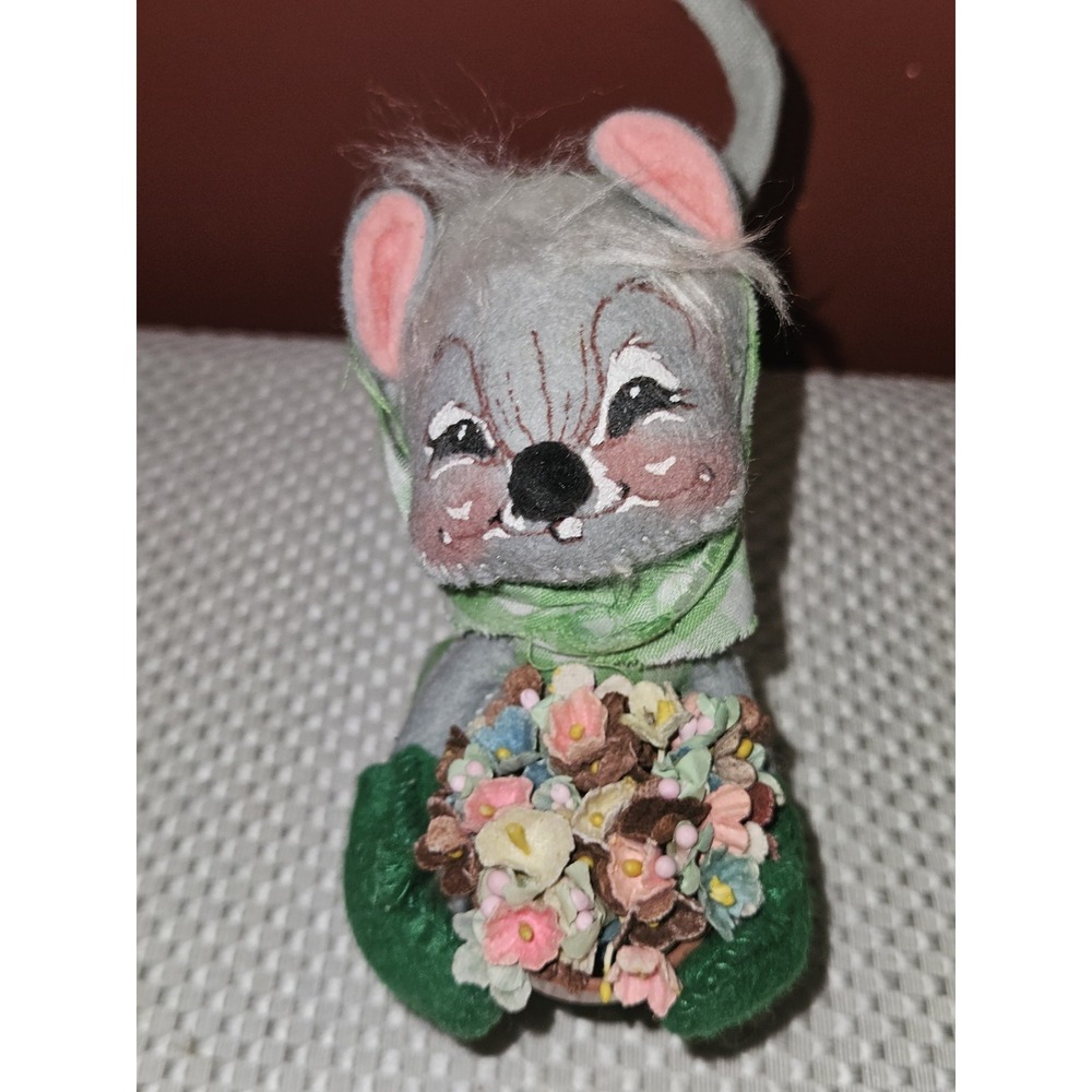 Vintage Annalee Mouse Mobilitee Doll 6" w/ Flowerpot 1977 Meredith NH USA